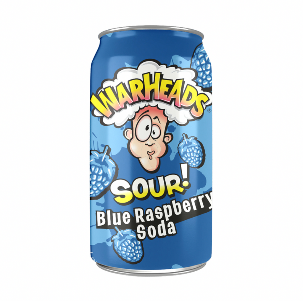 Warheads Sour! Soda Blue Raspberry 355ml - Sugar Box