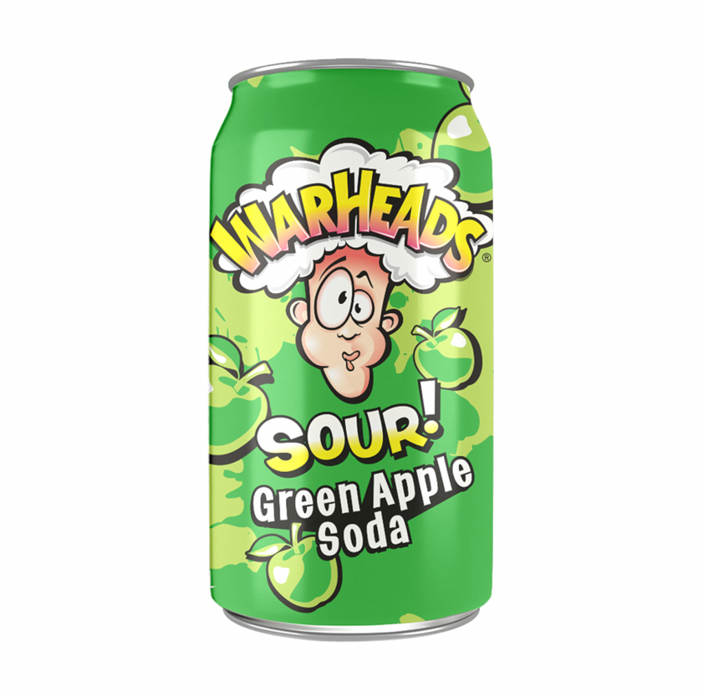 Warheads Sour! Soda Green Apple 355ml - Sugar Box