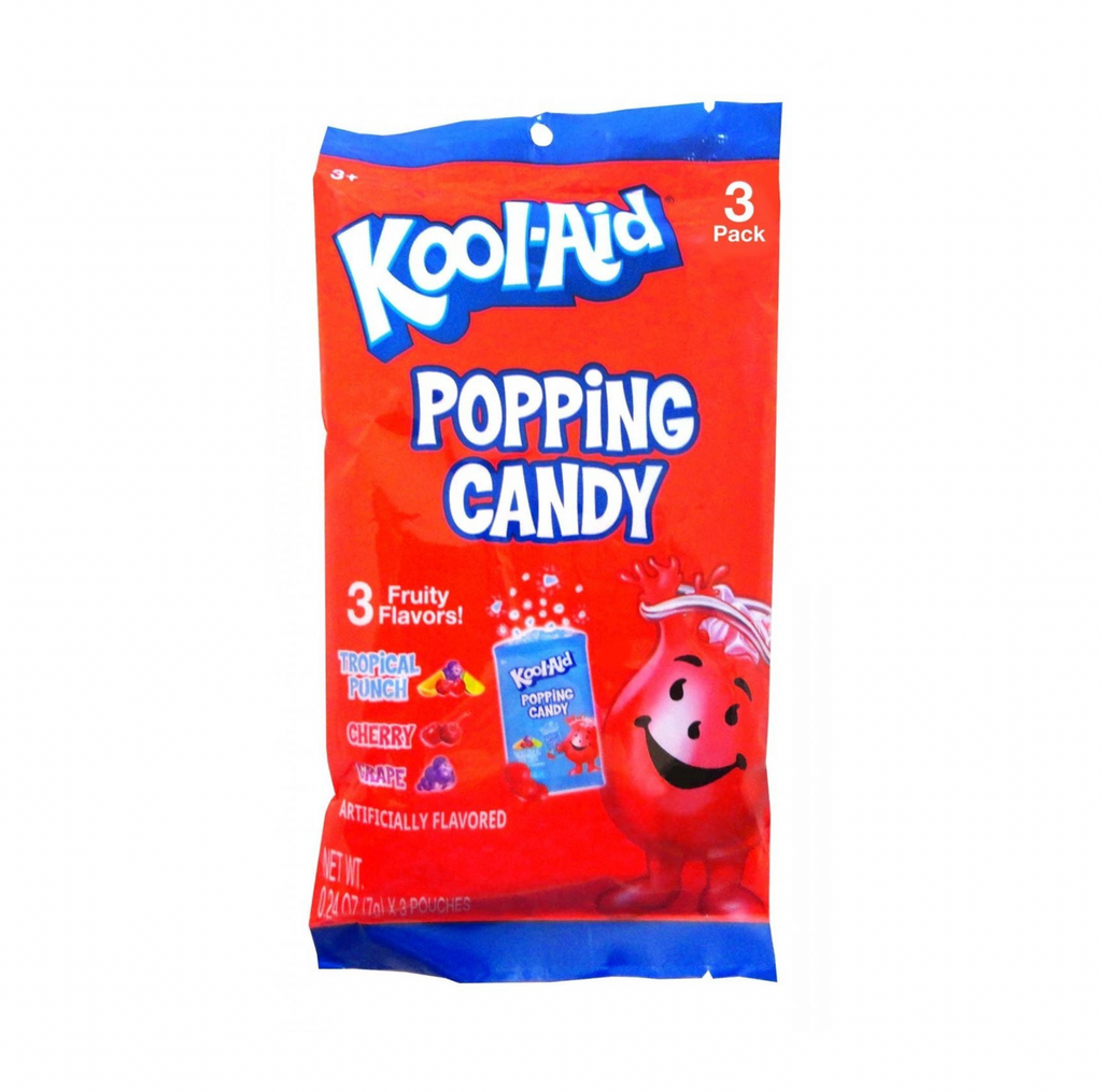 Kool Aid 3 Pack (Tropical Punch, Cherry, Grape) Popping Candy Peg Bag 21g - Sugar Box
