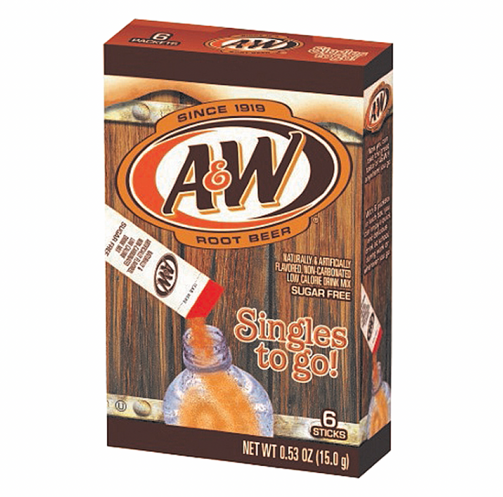 A&W Root Beer Zero Sugar Singles To Go 6 Pack 15g - Sugar Box