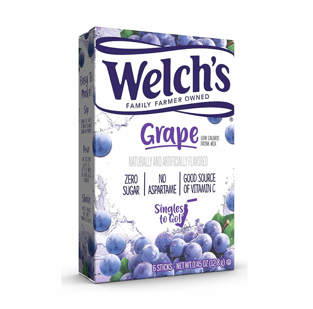Welch's Zero Sugar Singles To Go Grape 6 Pack 13g - Sugar Box