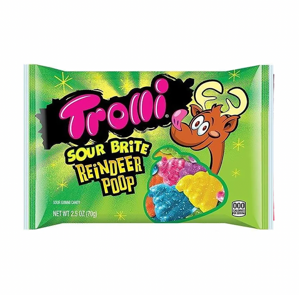 Trolli Sour Brite Gummi Reindeer Poop 71g - Sugar Box