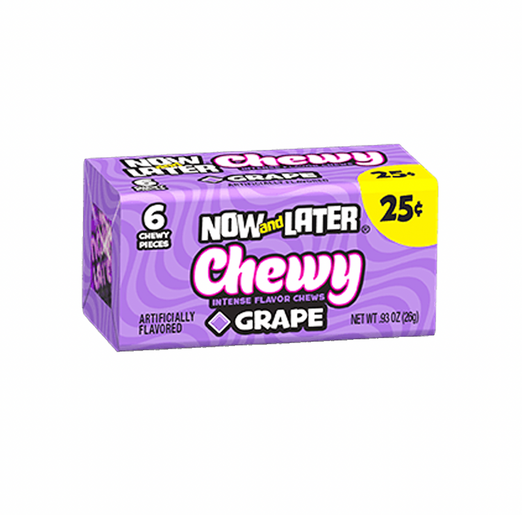Now and Later Chewy Grape 6 Piece 26g - Sugar Box