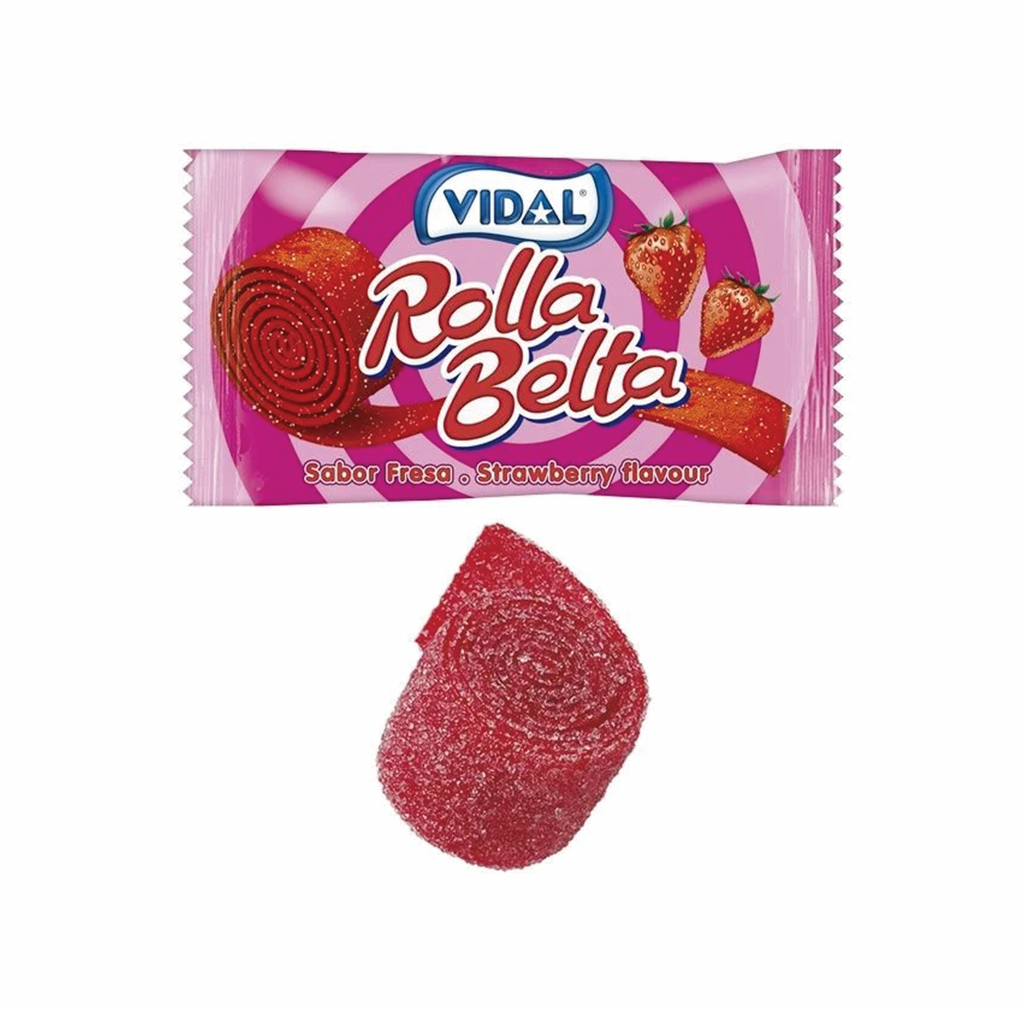 Vidal Rolla Belta Strawberry Rolls 19g - Sugar Box