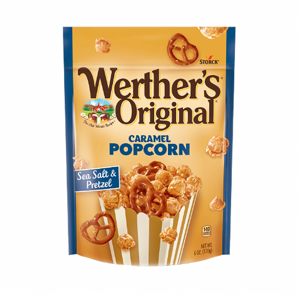 Werther's Sea Salt and Pretzel Caramel Popcorn 170g - Sugar Box