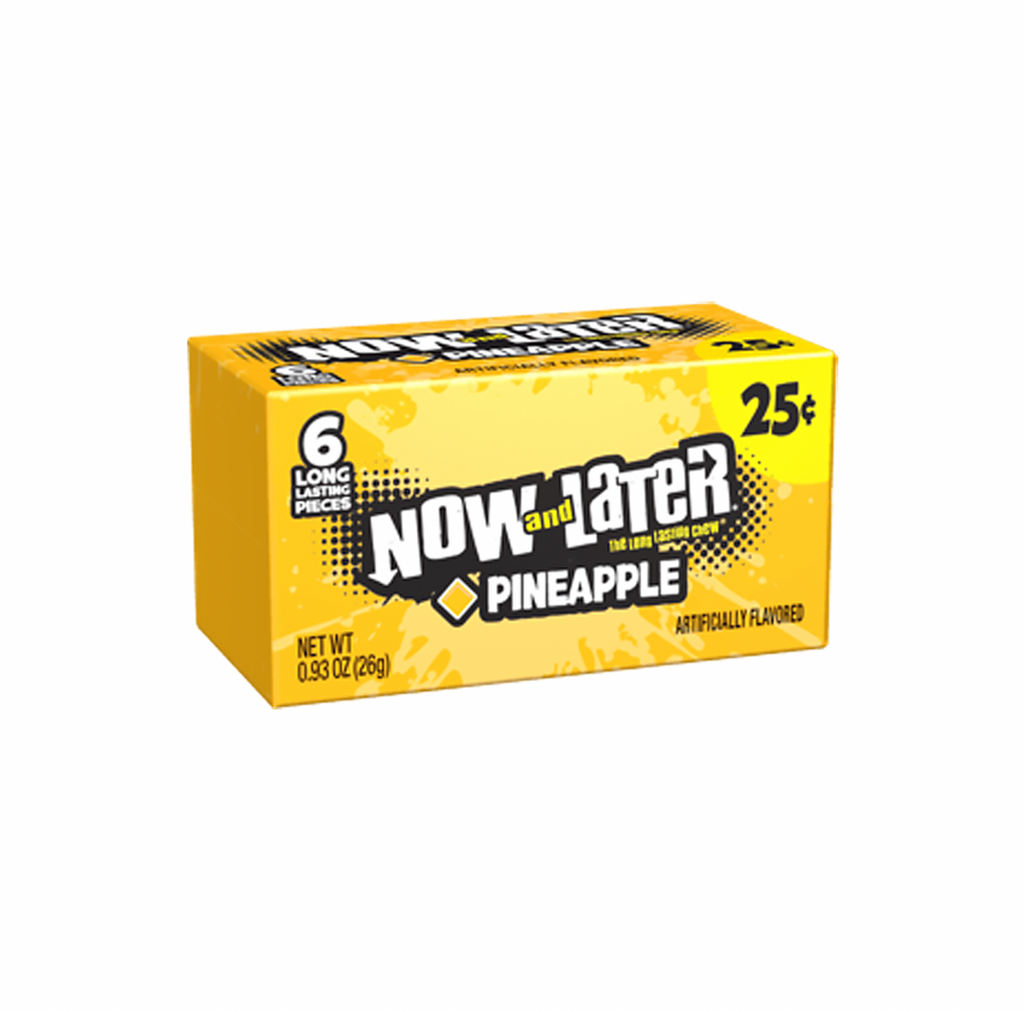Now and Later Chewy Pineapple 6 Piece 26g - Sugar Box