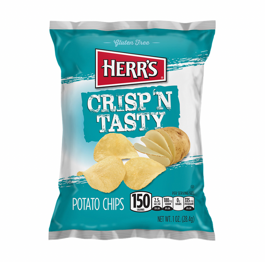 Herr's Regular Crisp N Tasty Potato Chips 99g - Sugar Box