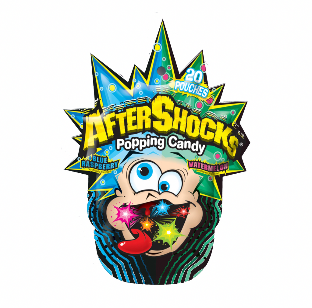 AfterShocks Popping Candy Blue Raspberry and Watermelon 30g - Sugar Box