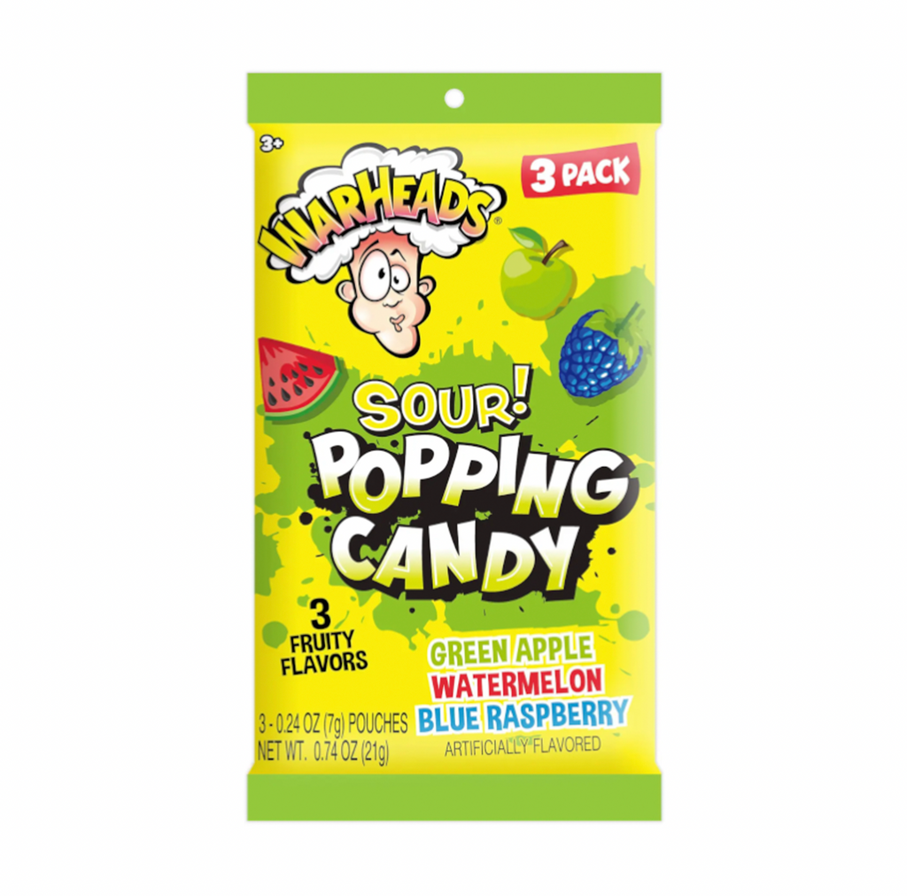 Warheads Sour Popping Candy 3 Pack 23g - Sugar Box