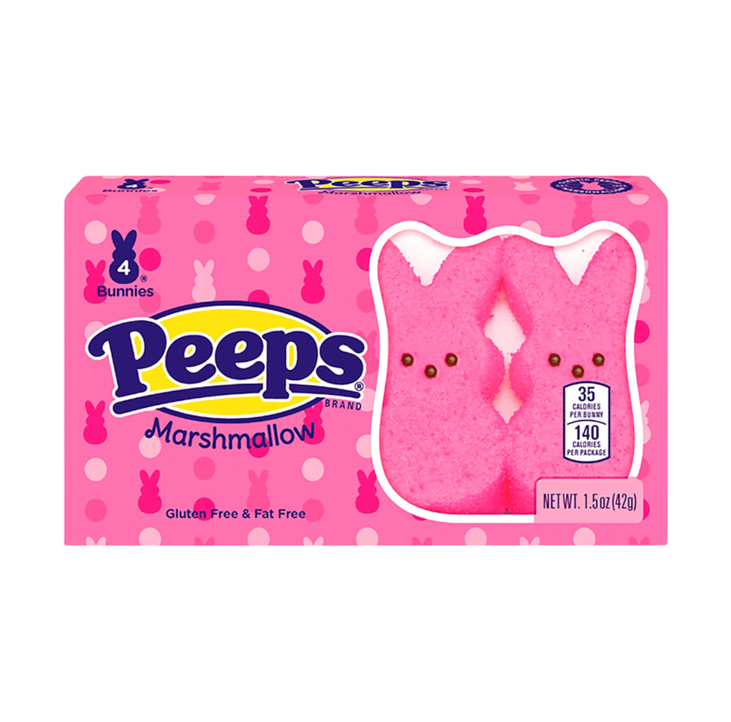 Peeps Pink Marshmallow Bunnies 4 Pack 42g - Sugar Box