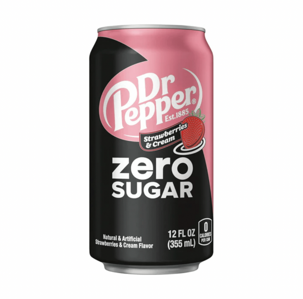 Dr Pepper Strawberries and Cream Zero Sugar 355ml - Sugar Box